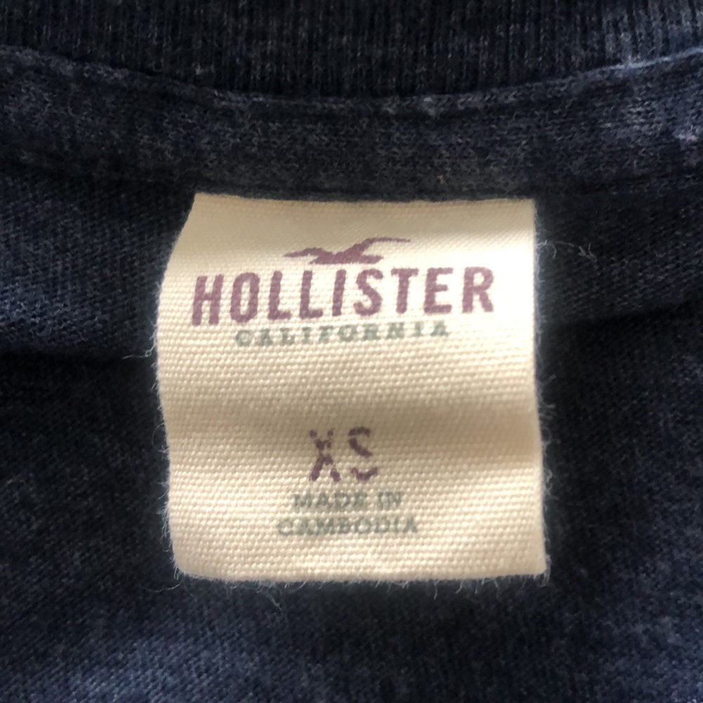 Hollister Navy Blue 3/4 Length Sleeve Tribal Aztec Top Size Xtra Small XS - Picture 5 of 6